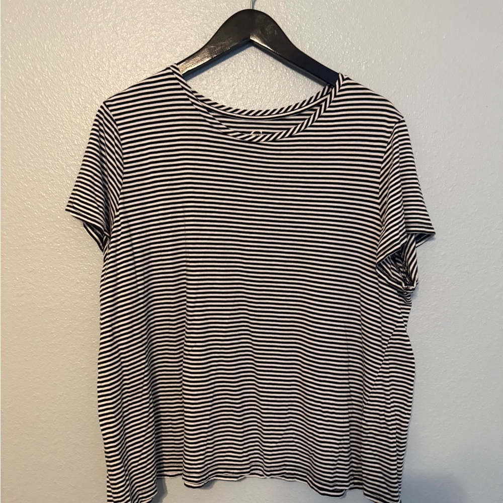 Cato Monochrome Striped Short Sleeve Tee